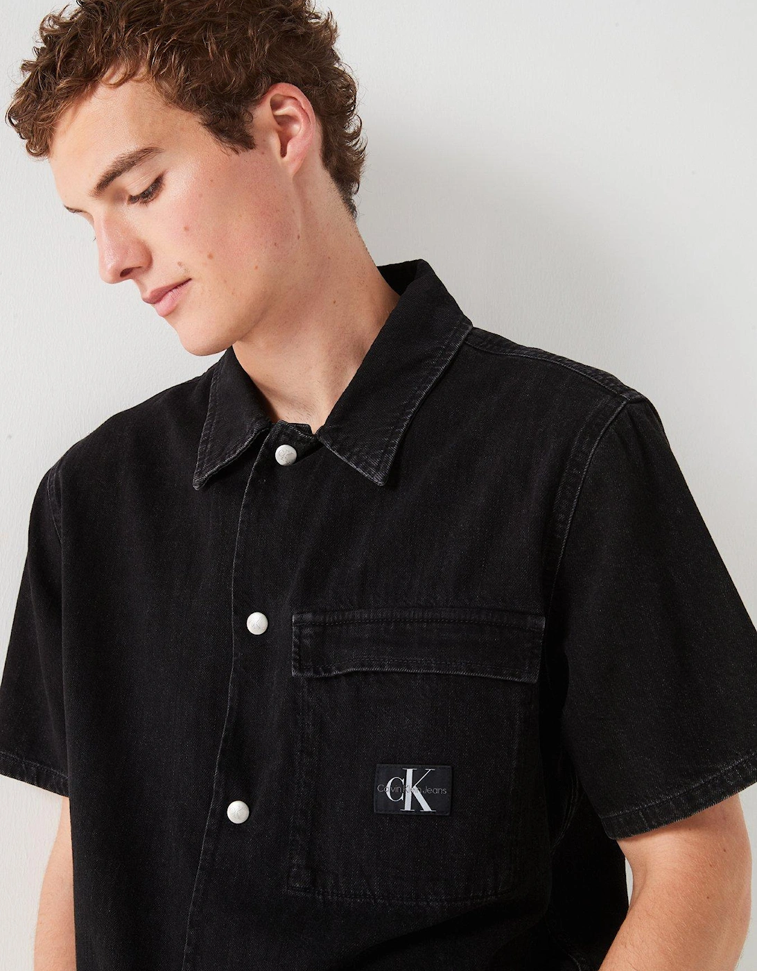 Camp Short Sleeve Denim Shirt - Black