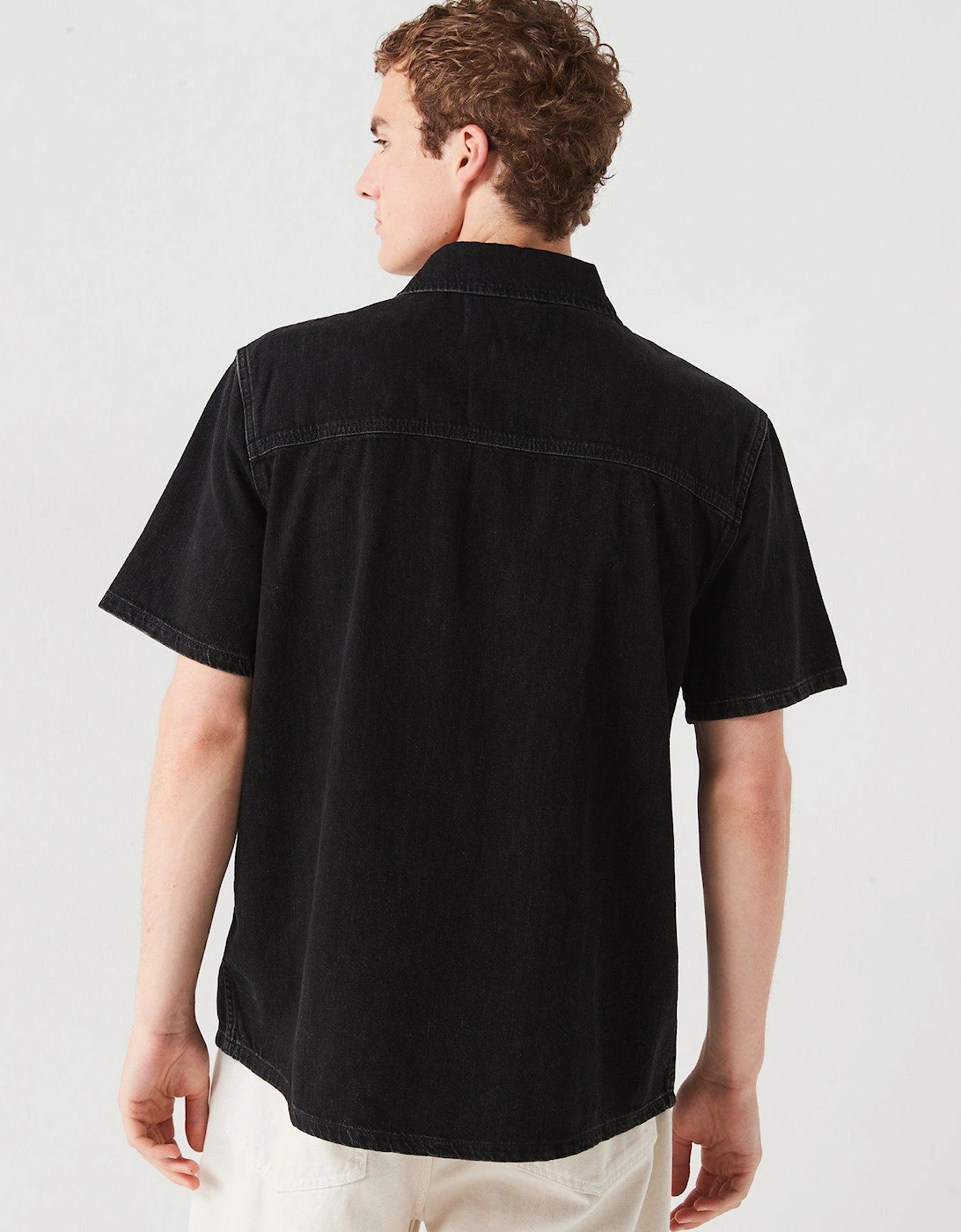 Camp Short Sleeve Denim Shirt - Black