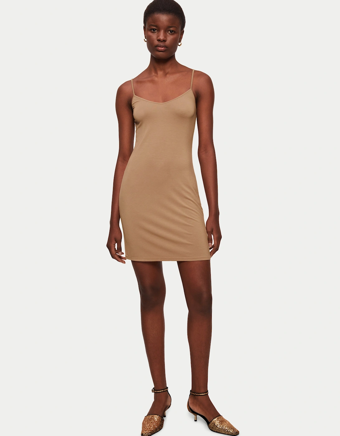 Modal Slip Dress | Coffee