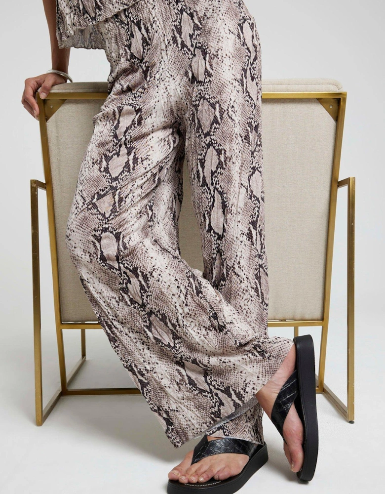 Crinkle Snake Trouser - White