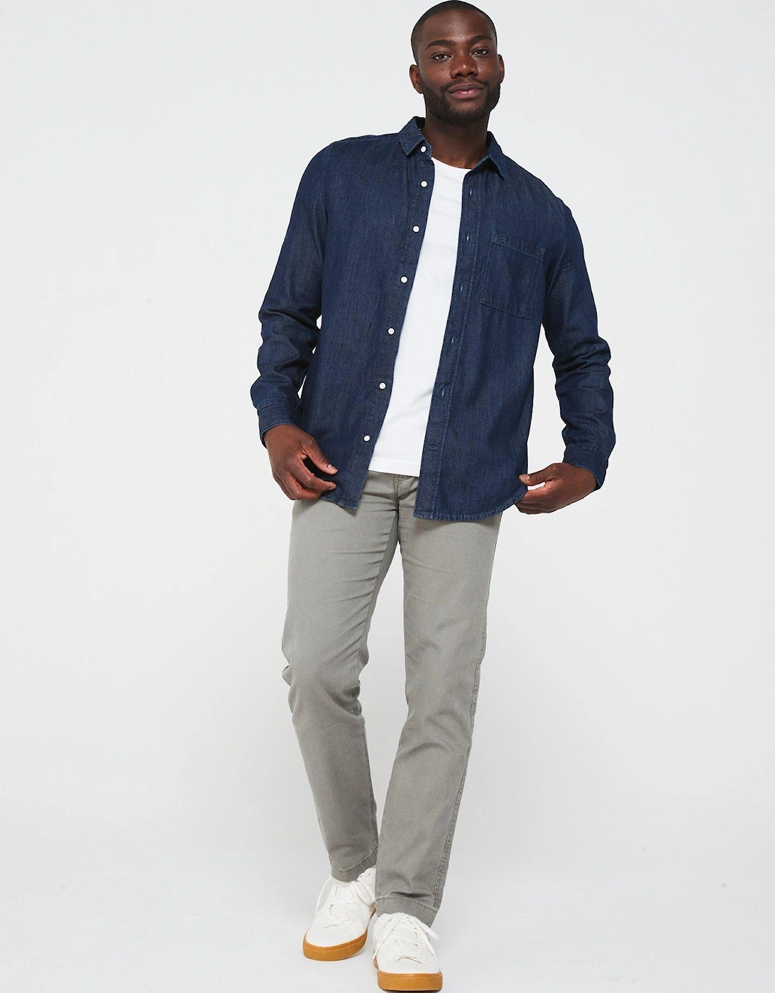 Chambray Lightweight Denim Shirt - Dark Wash