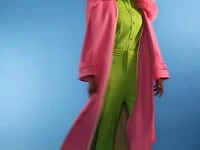 Hot Pink Eco Leather Trench Coat