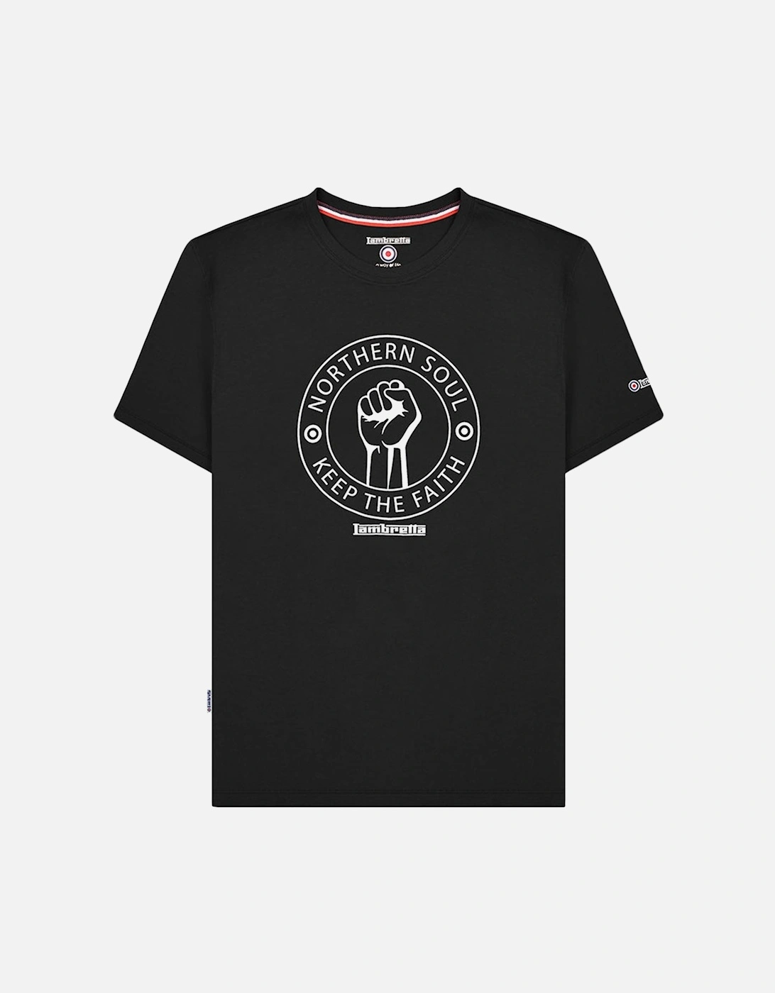 Lambretta Mens Northern Soul Retro T-Shirt Black