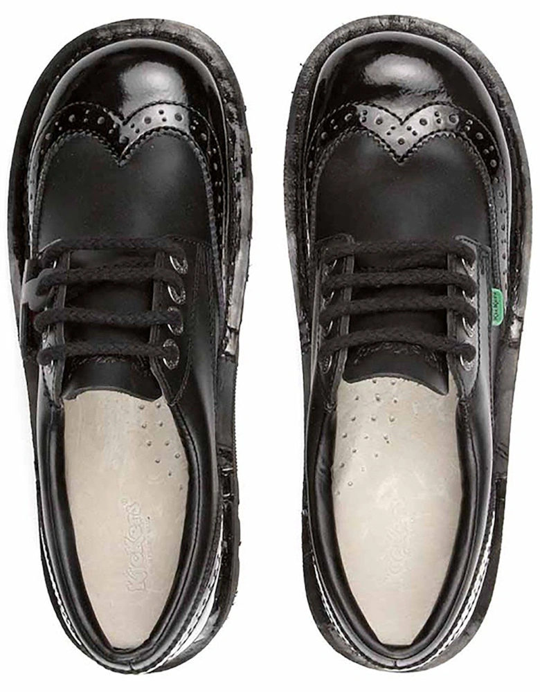 Kick Lo Brogue Leather Shoe - Black
