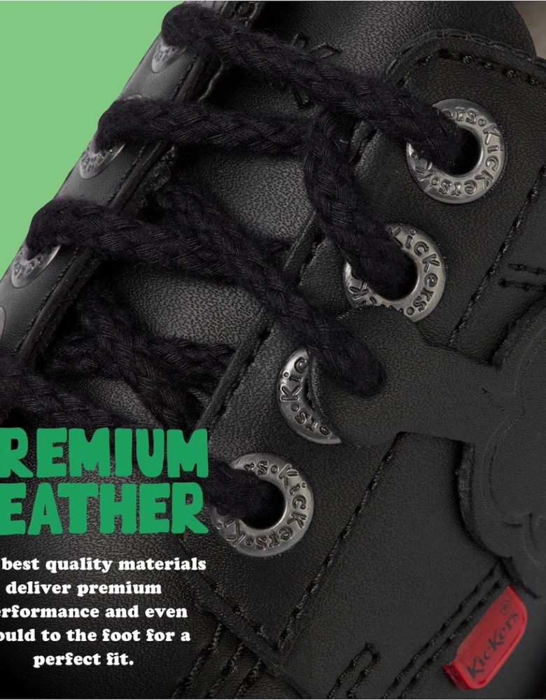 Kick Lo Brogue Leather Shoe - Black