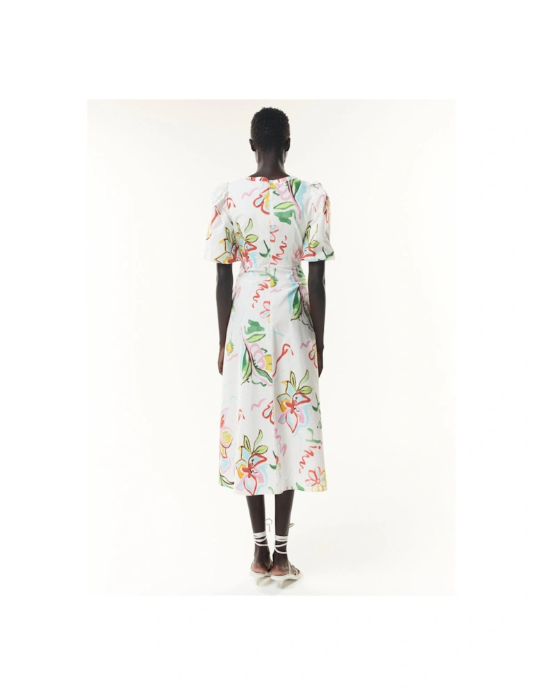 Sia Painted Floral Midi Dress