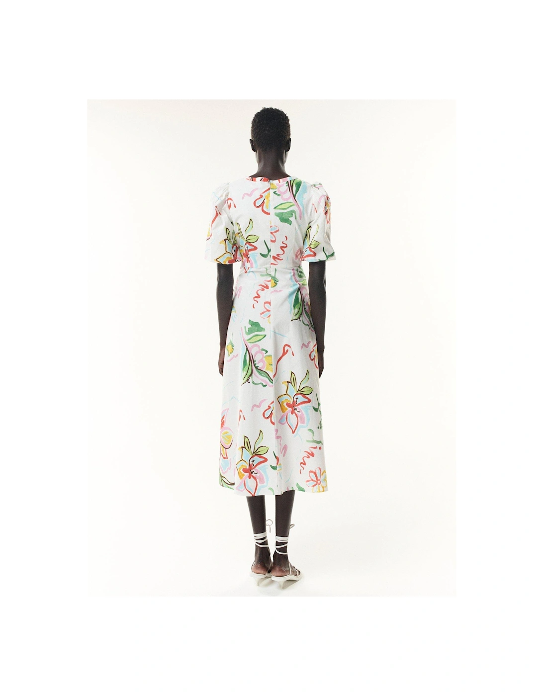 Sia Painted Floral Midi Dress