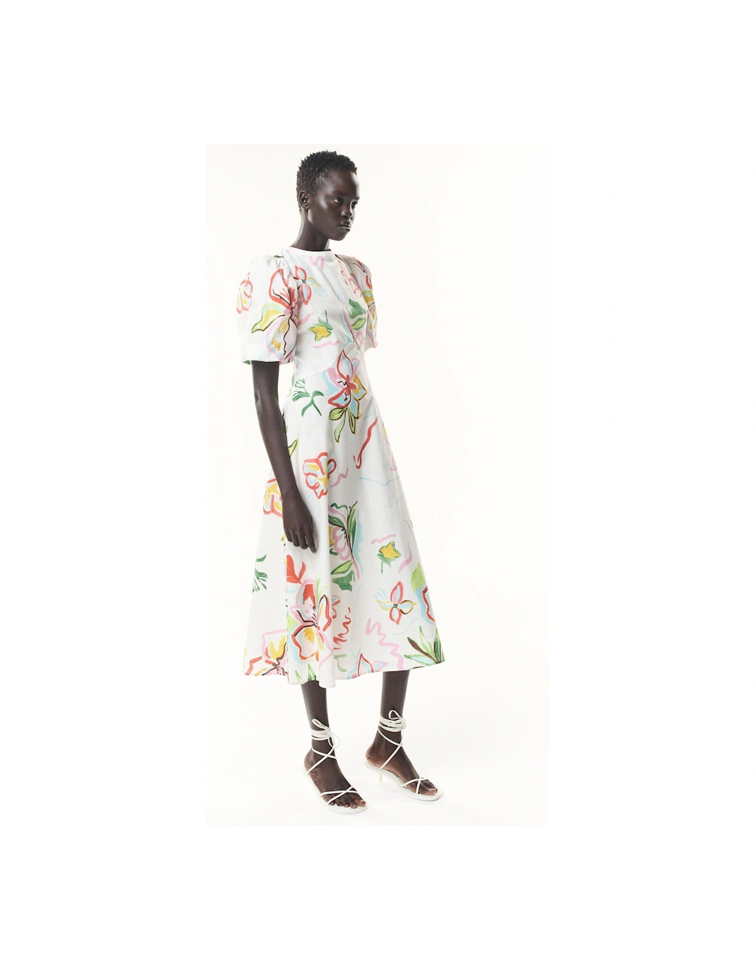 Sia Painted Floral Midi Dress