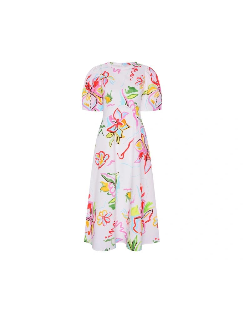 Sia Painted Floral Midi Dress