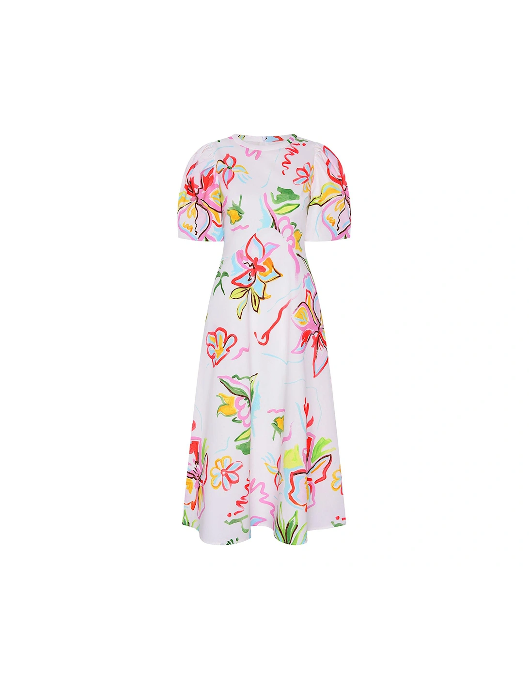 Sia Painted Floral Midi Dress