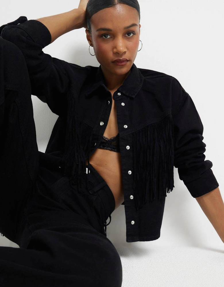 Western Tassel Shirt - Black