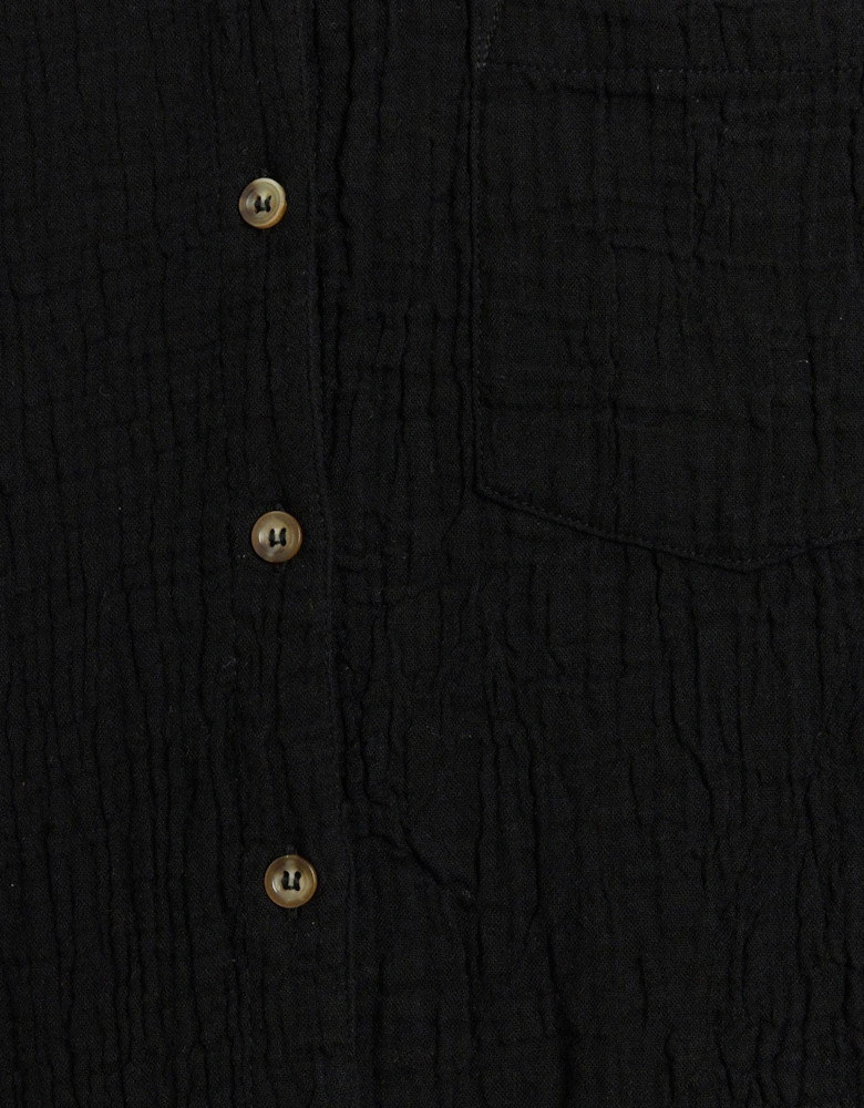 Textured Cotton Shirt - Black