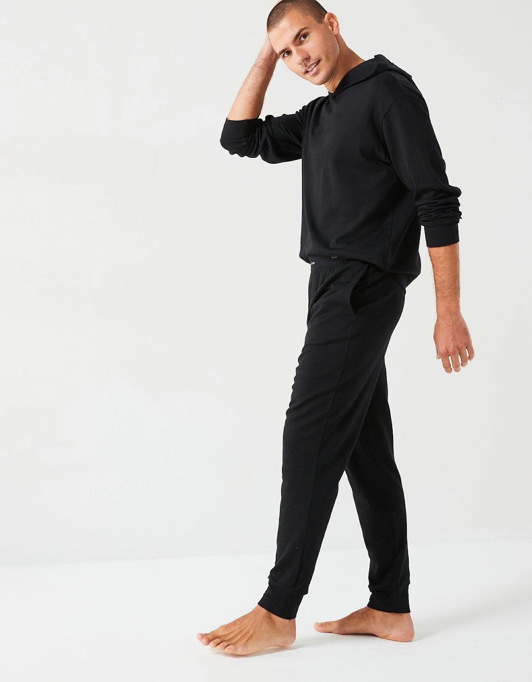 Modern Terry Cuffed Loungewear Pants - Black