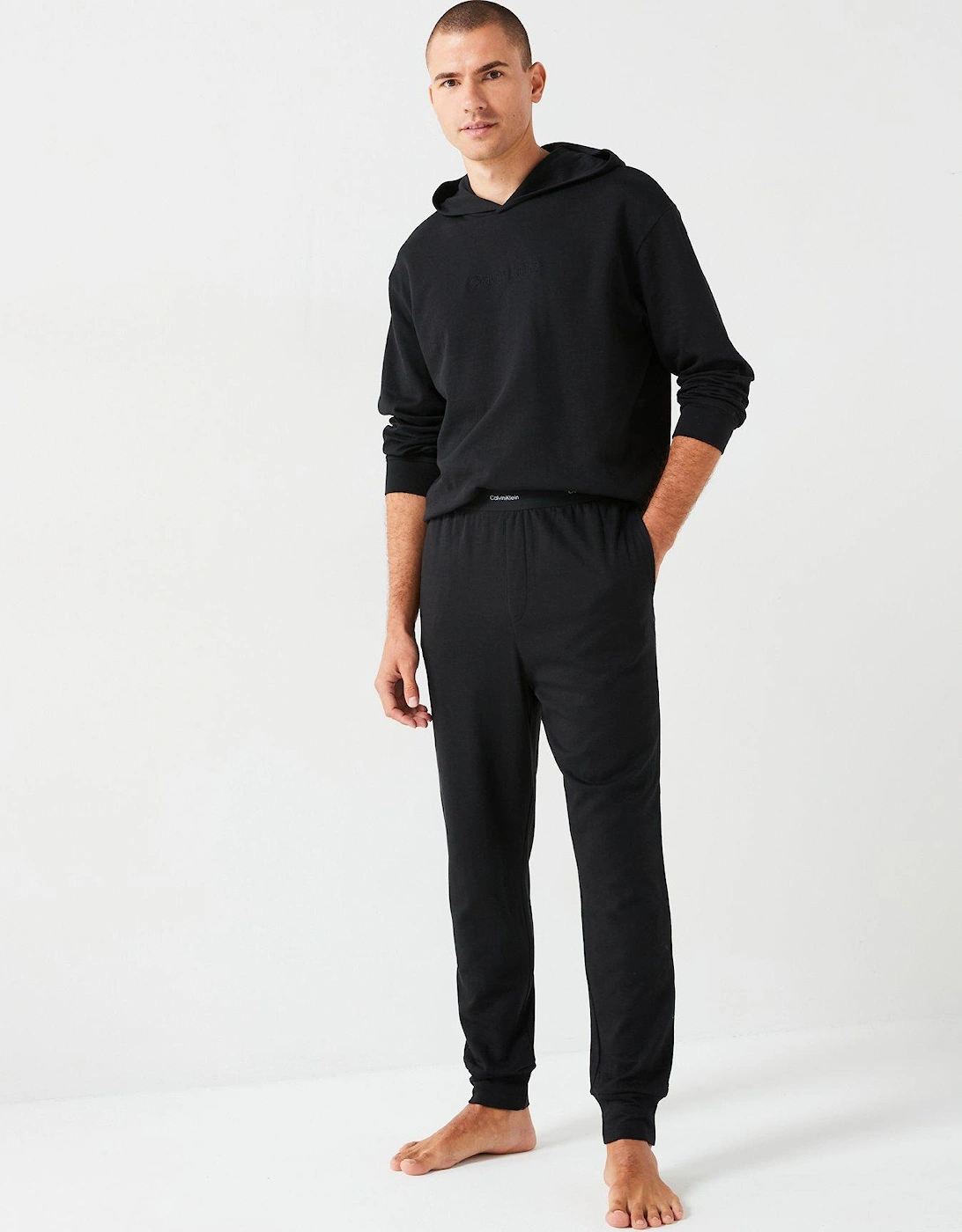 Modern Terry Cuffed Loungewear Pants - Black