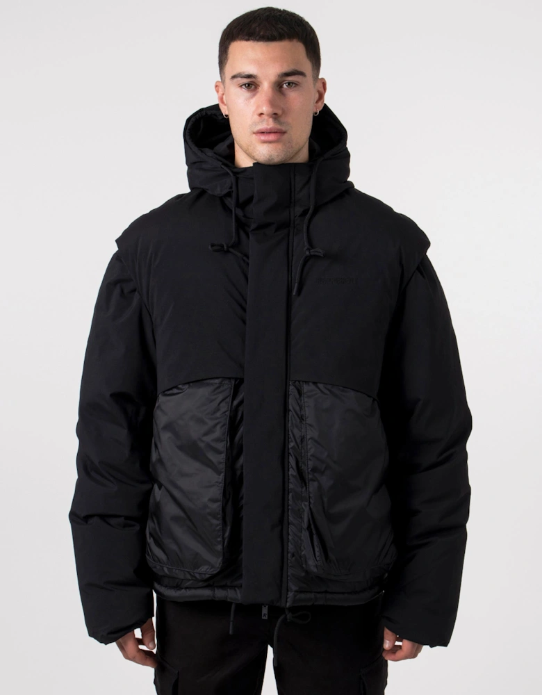 Layered Hooded Puffer Jacket