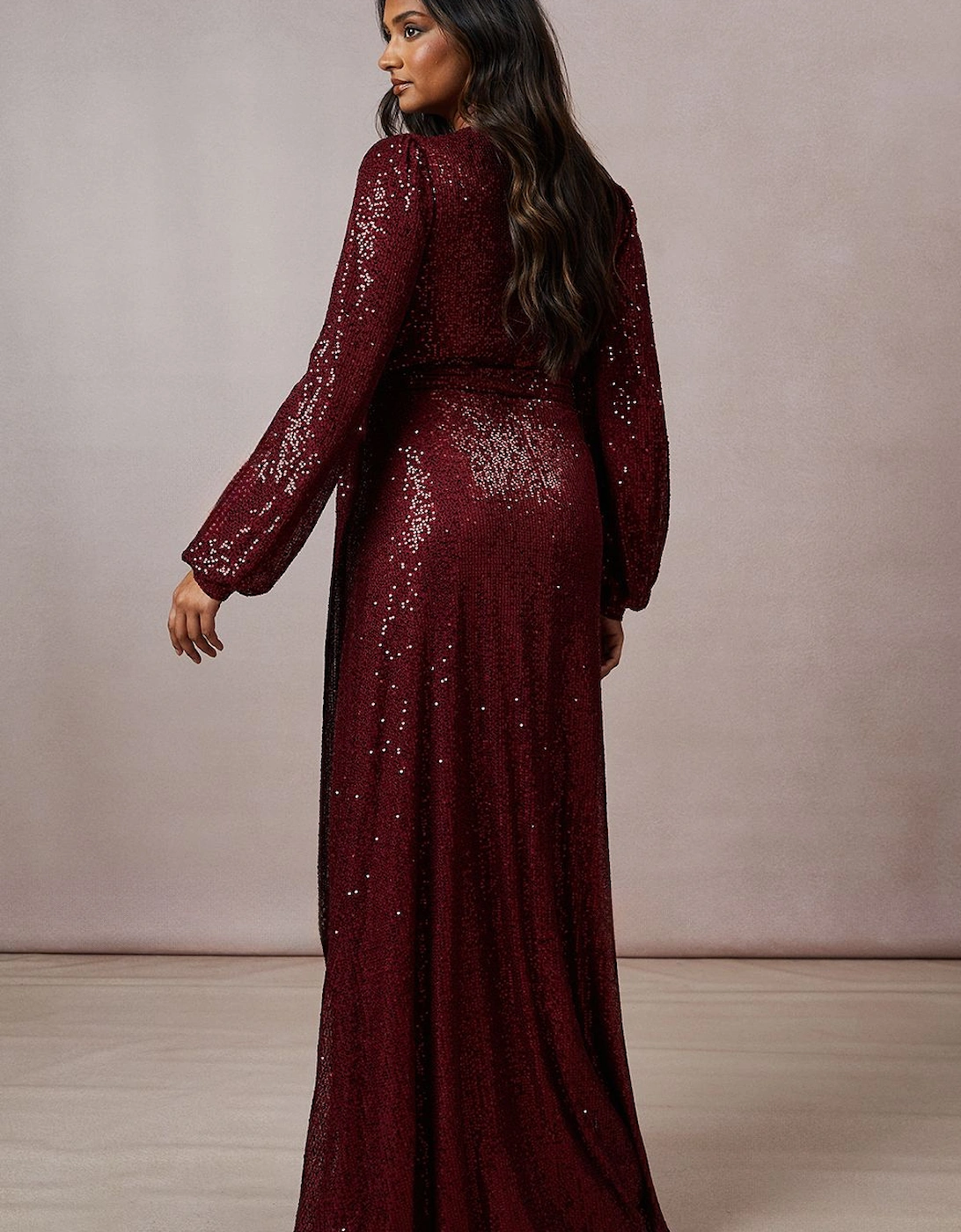 Long Sleeve Sequin Maxi Dress