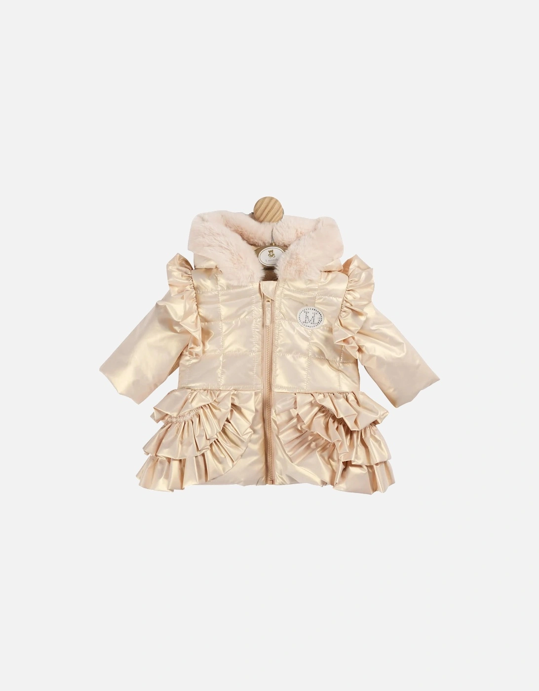 Gold Shiny Frill Padded Coat, 3 of 2