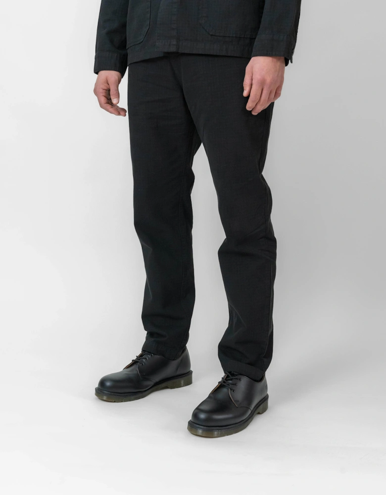 Relaxed-Fit Ripstop Trousers Black