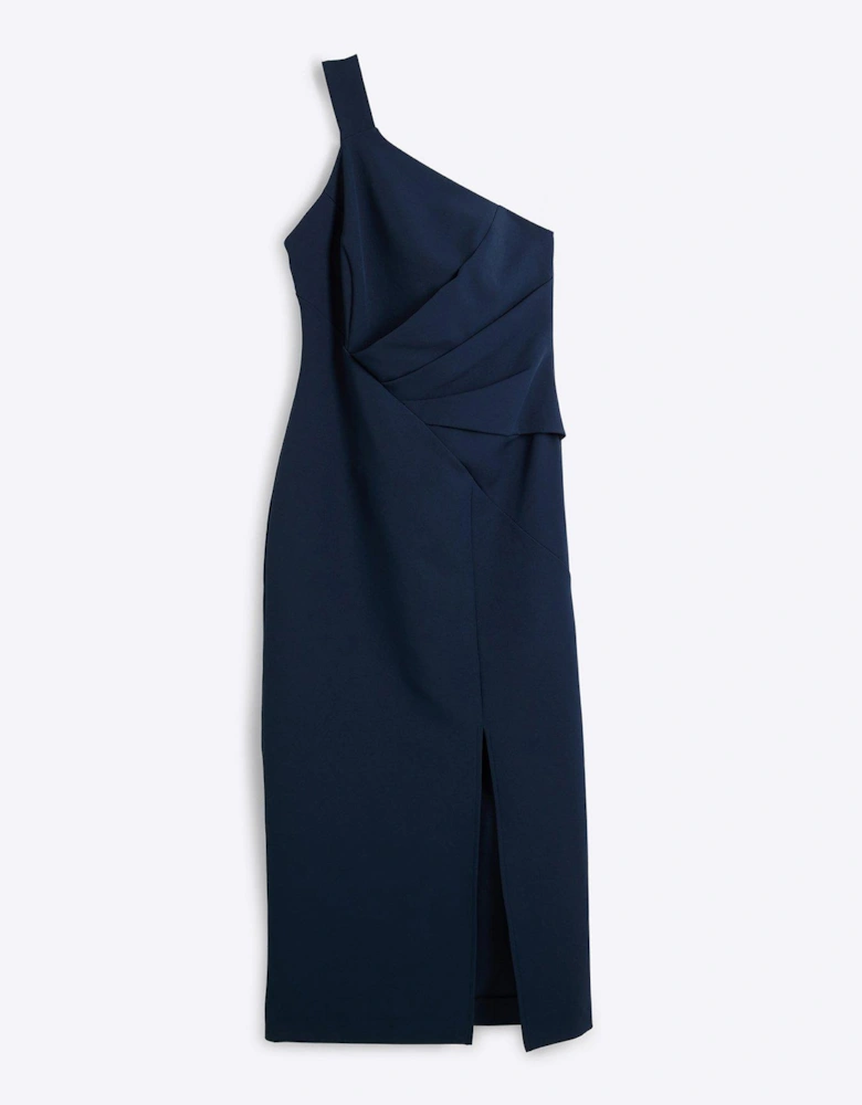 One Shoulder Midi Dress - Navy