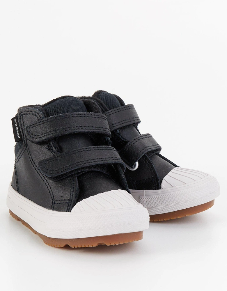 Infants Seasonal Leather Hi Trainers - Black