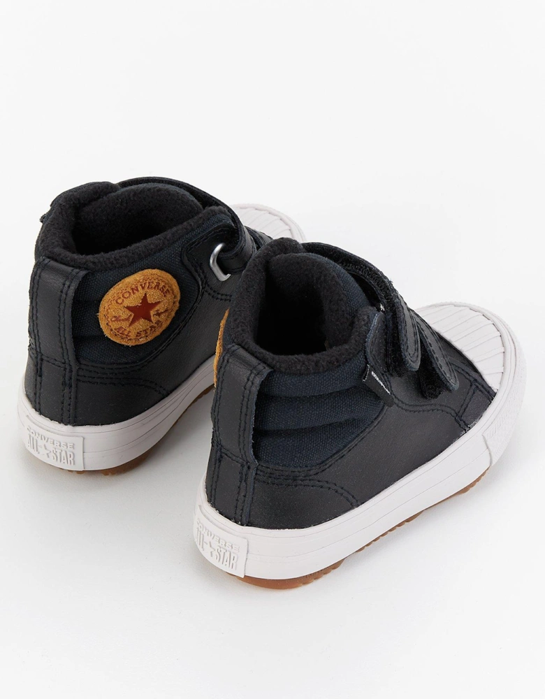 Infants Seasonal Leather Hi Trainers - Black