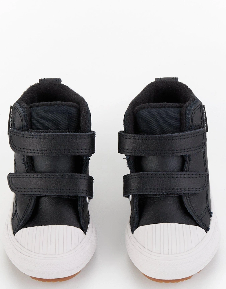 Infants Seasonal Leather Hi Trainers - Black