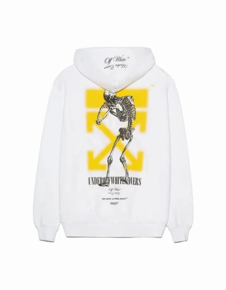 X UNDERCOVER SKELETON CROSSOVER REVERSIBLE ZIP HOODIE WHITE