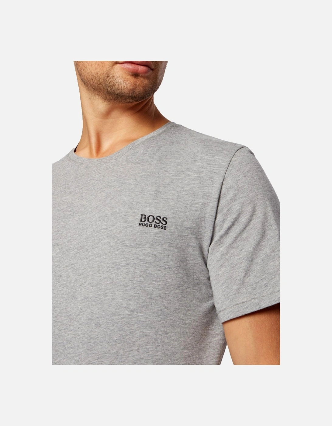 Boss logo Embroidered T-Shirt in Grey