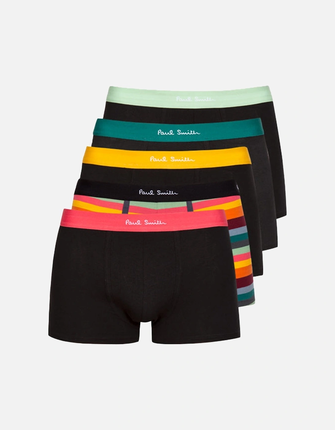 5-Pack Artist Stripe Mix Boxer Trunks, Black/Multi, 7 of 6