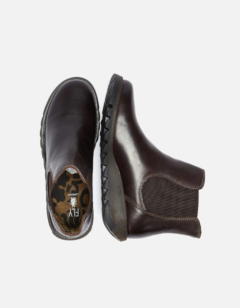 Womens Dark Brown Salv Leather Boots