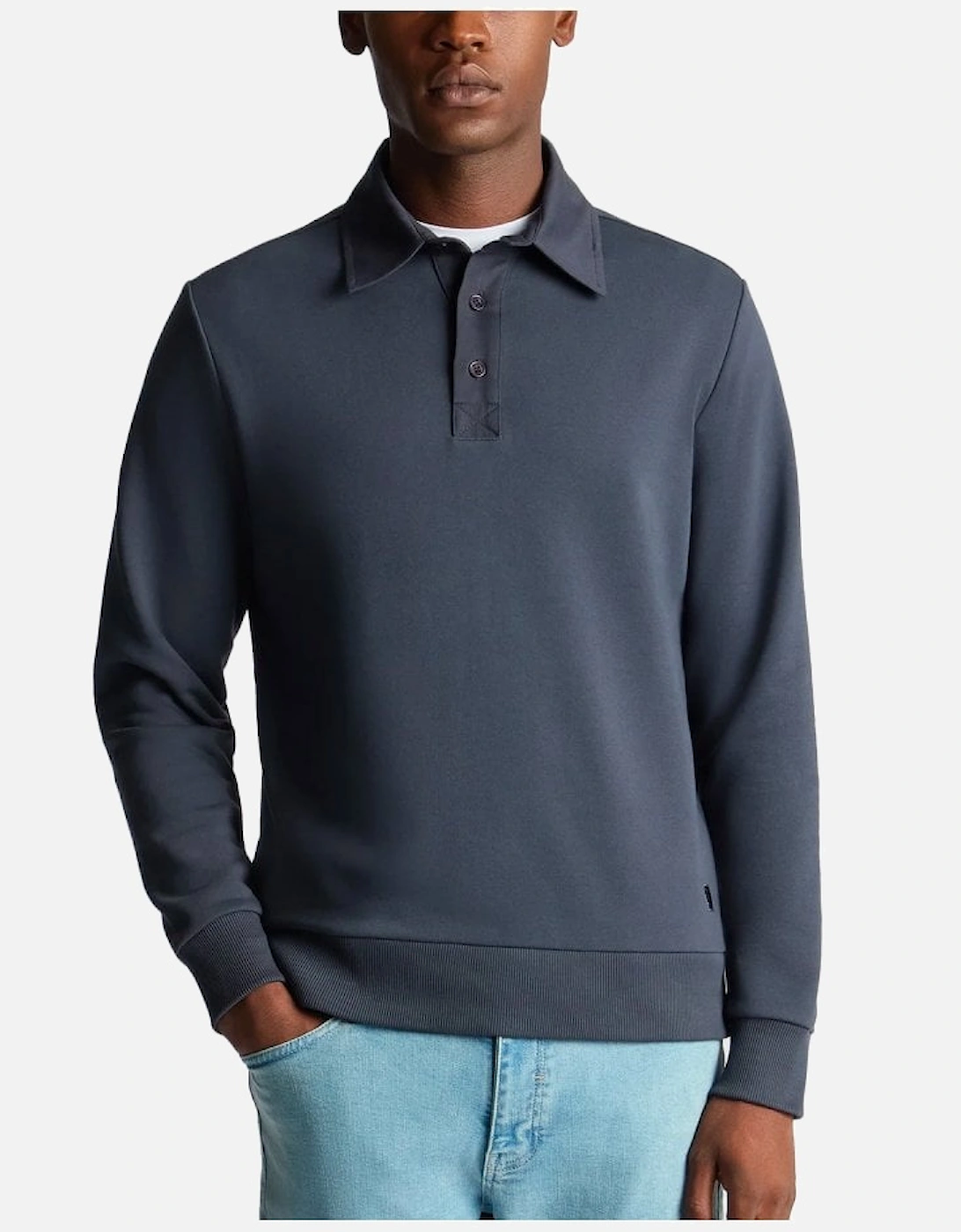 Long Sleeve Polo Shirt Navy, 5 of 4