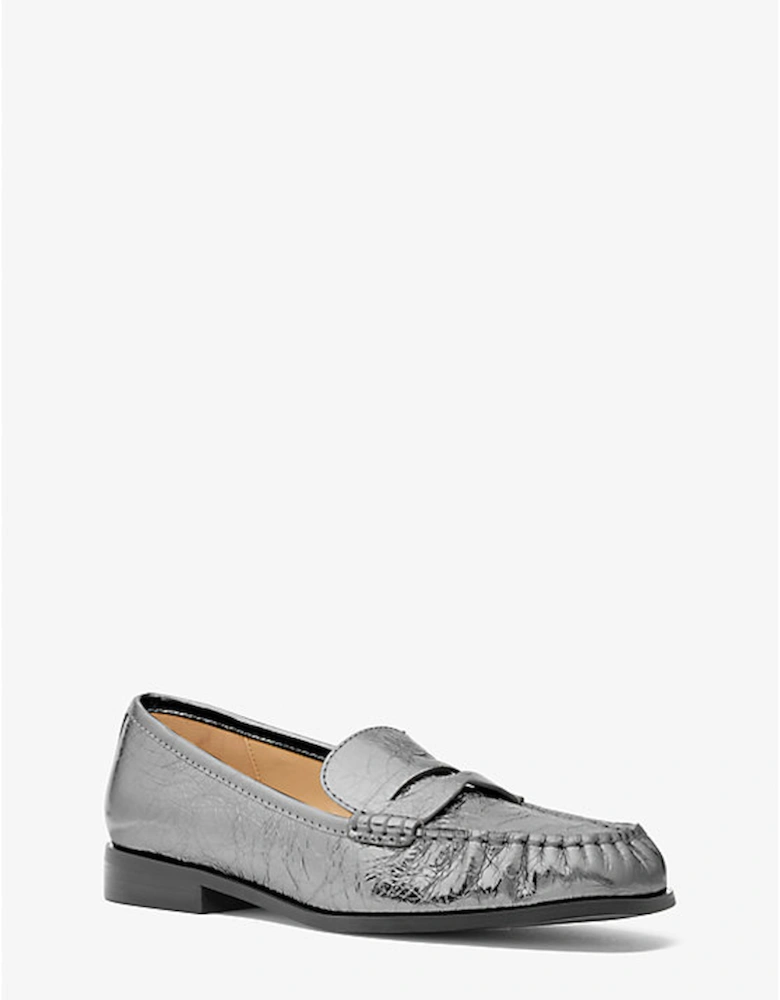 Carlson Crackled Metallic Leather Loafer