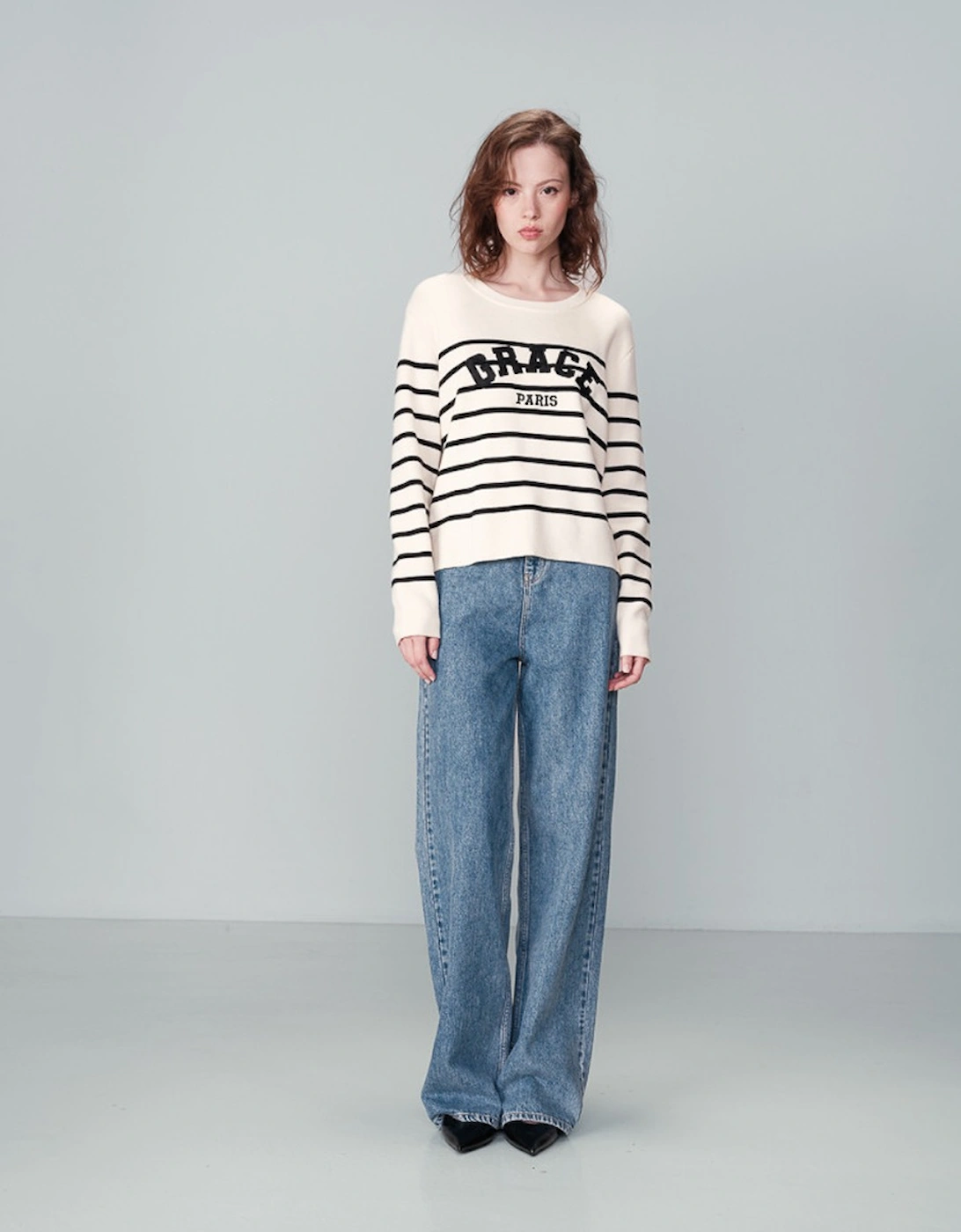 Grace & Mila Nahia Grace Paris University Sweater Ecru