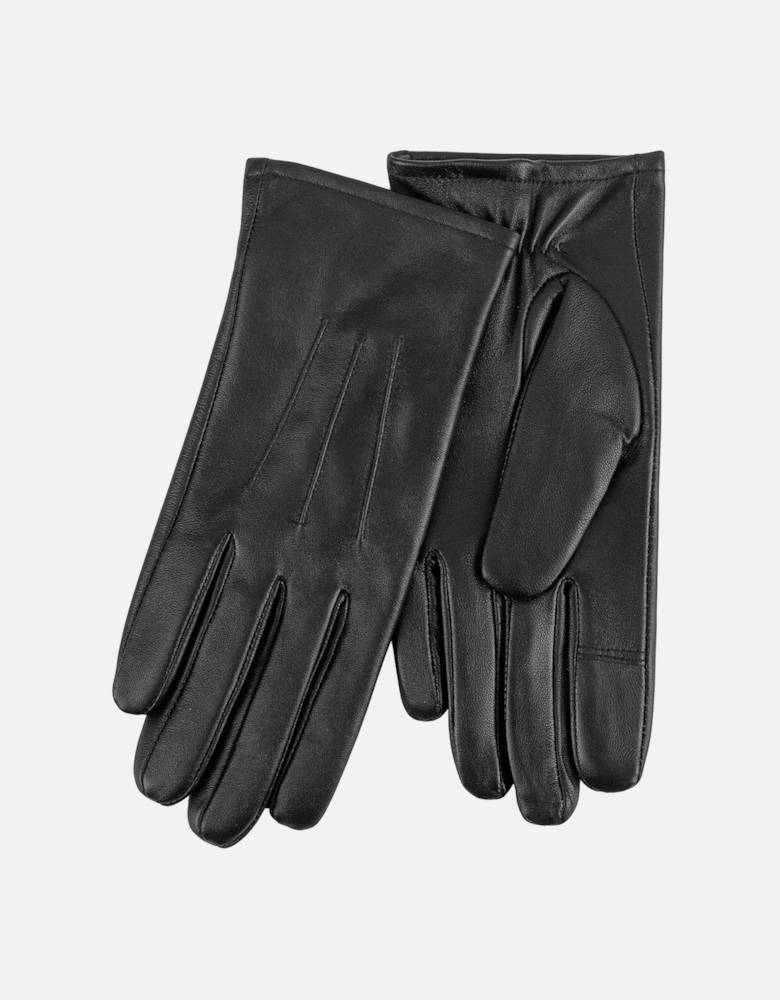 Isotoner 3 Point Smart Touch Leather Glove - Black