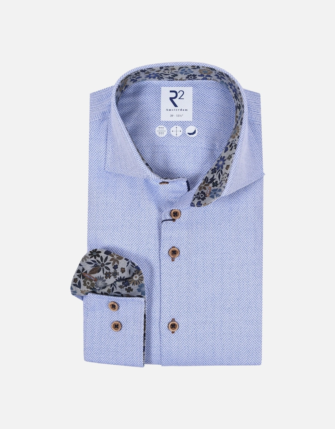 Herringbone Shirt Blue, 4 of 3