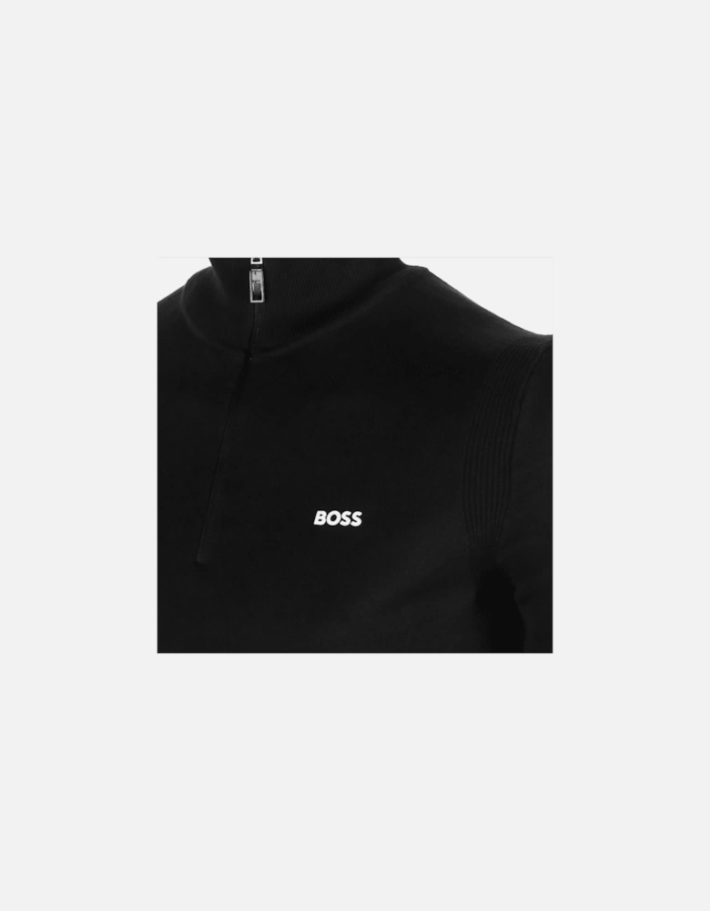 Ever-X Quarter Zip Knitted Black Sweatshirt