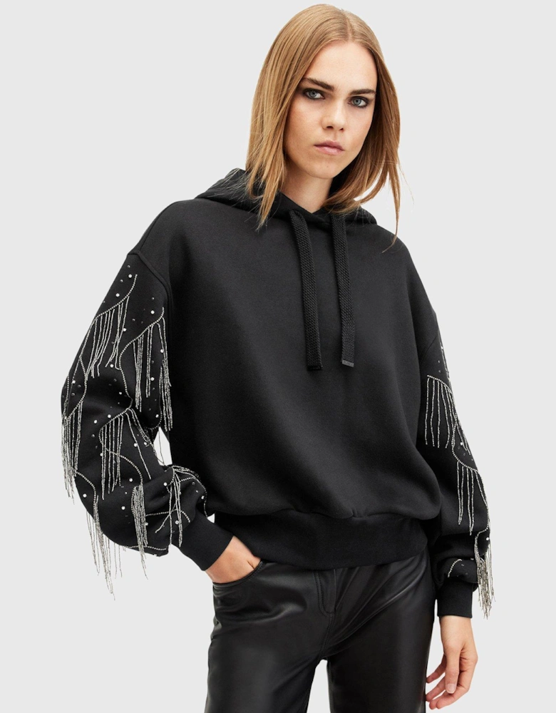 Lennon Tassel Hoodie - Black