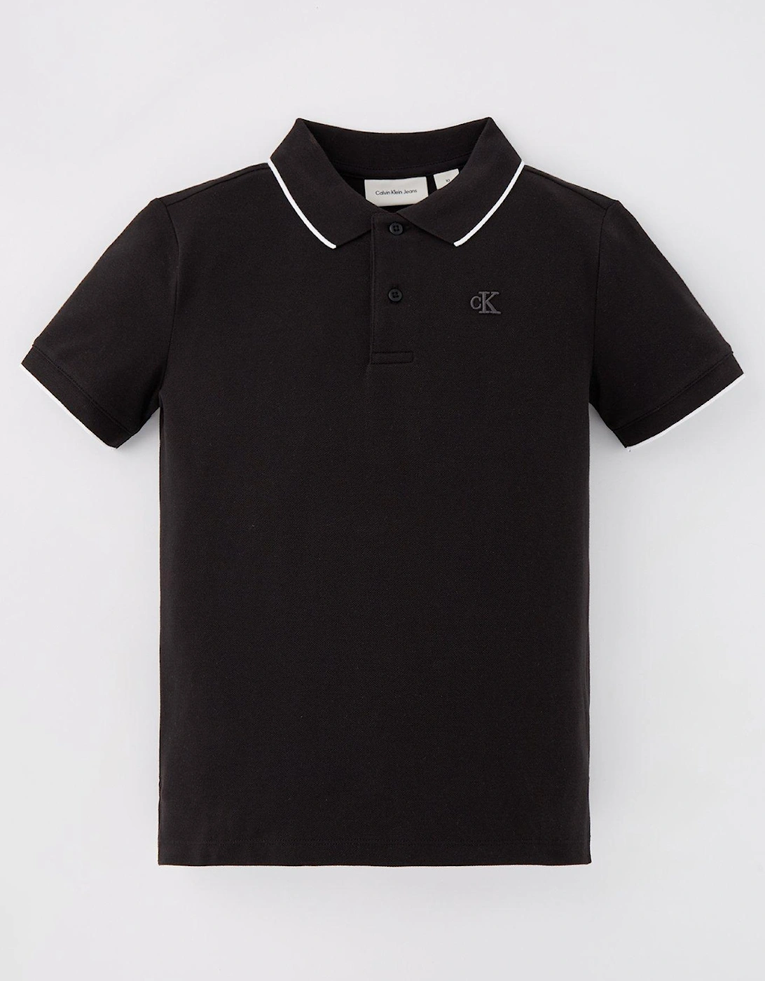 Boys Tipping Regular Short Sleeve Polo Top - Black, 5 of 4