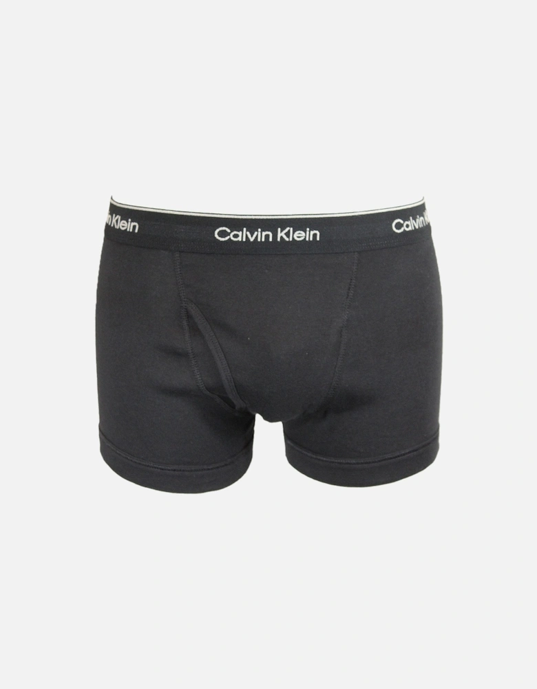 3-Pack Cotton Classic Boxer Trunks, Black/Grey/White