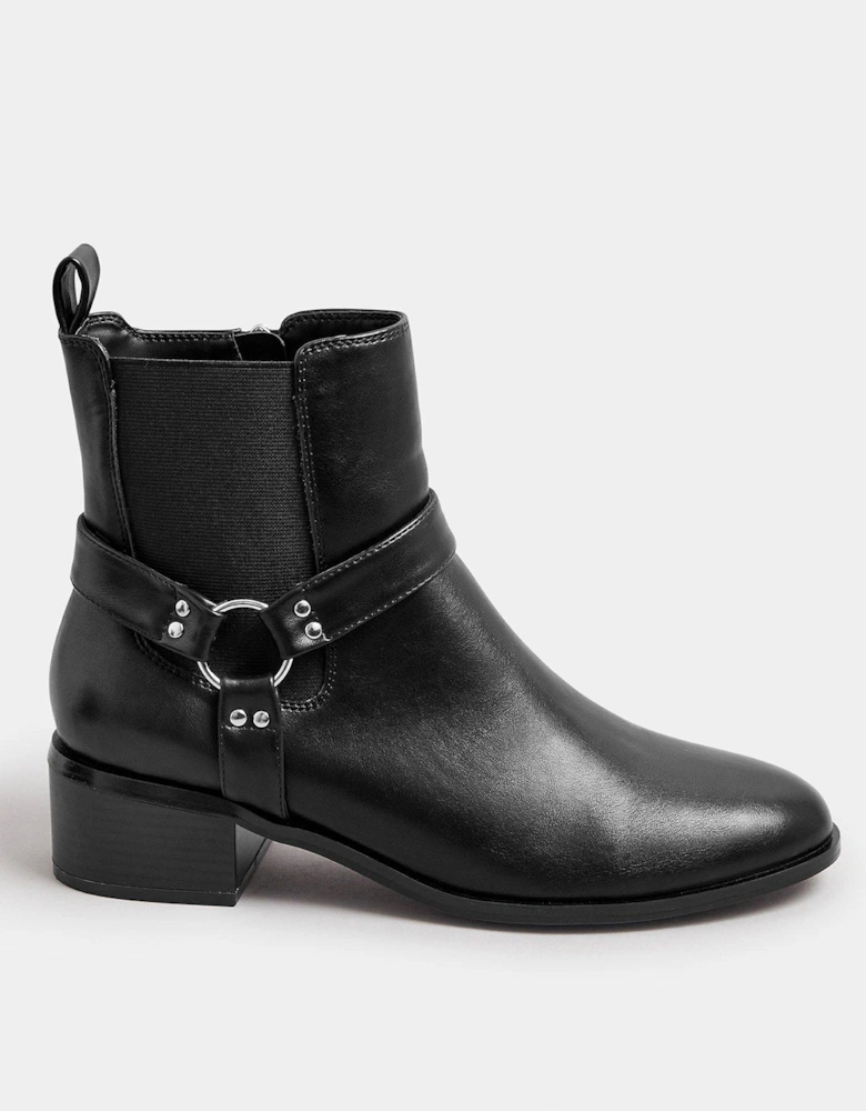 Harness Biker Ankle Boot - Black