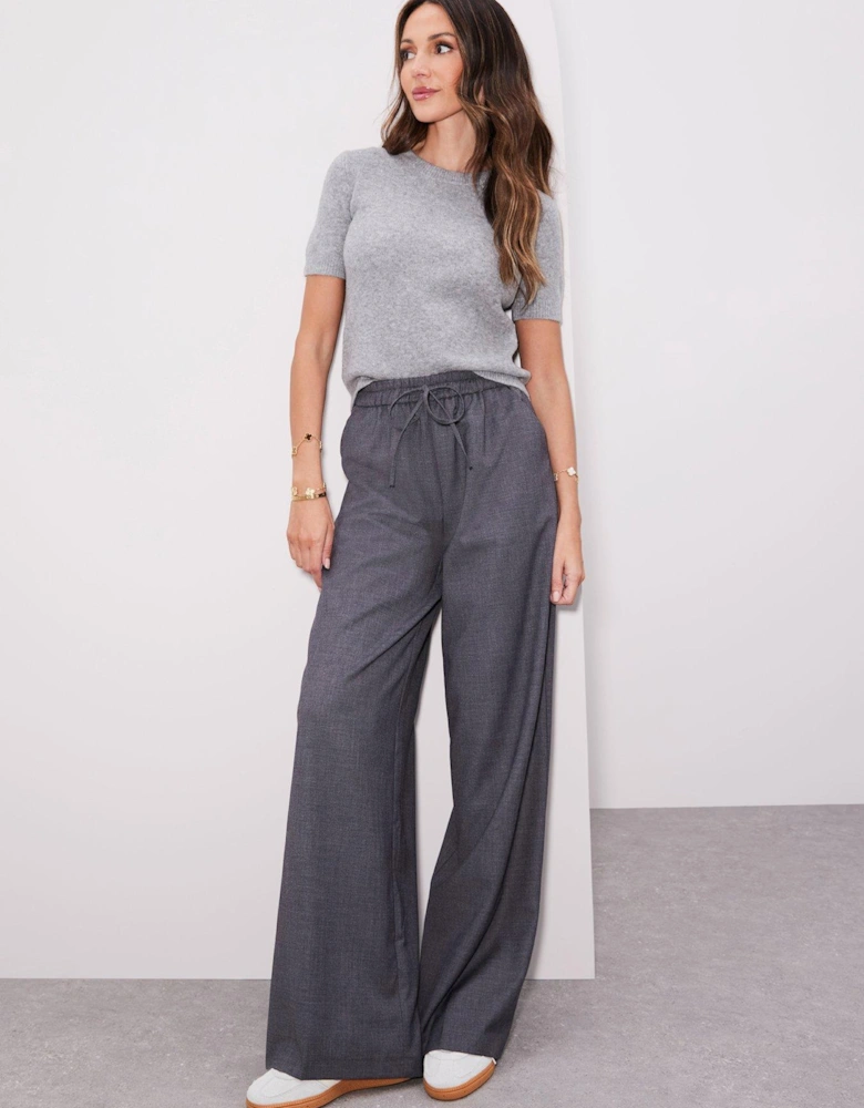 Wide Leg Trousers - Grey 