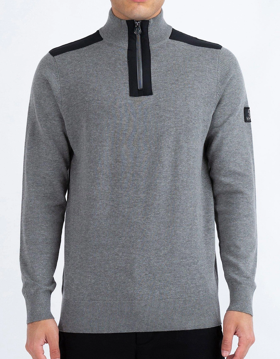 Heddon Zip Knitted Jumper - GREY, 7 of 6