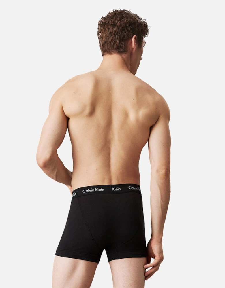 3-Pack Cotton Stretch Boxer Trunks, Black
