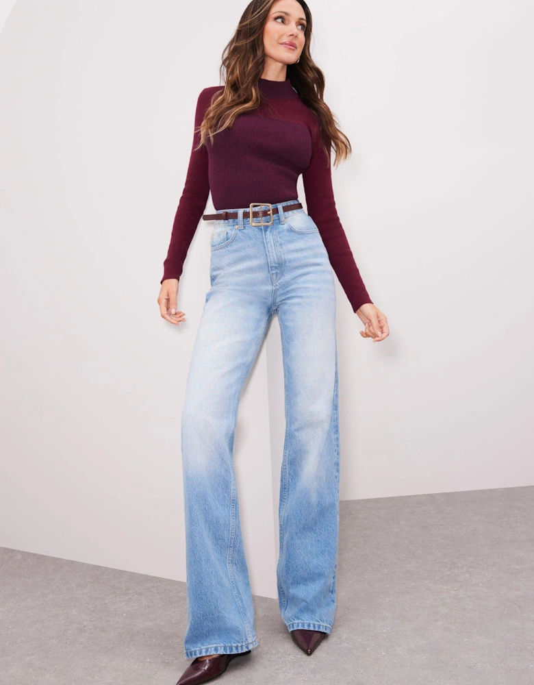 Wide Leg Jeans - Blue