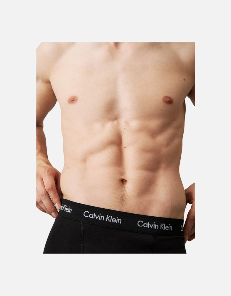 3-Pack Cotton Stretch Boxer Trunks, Black