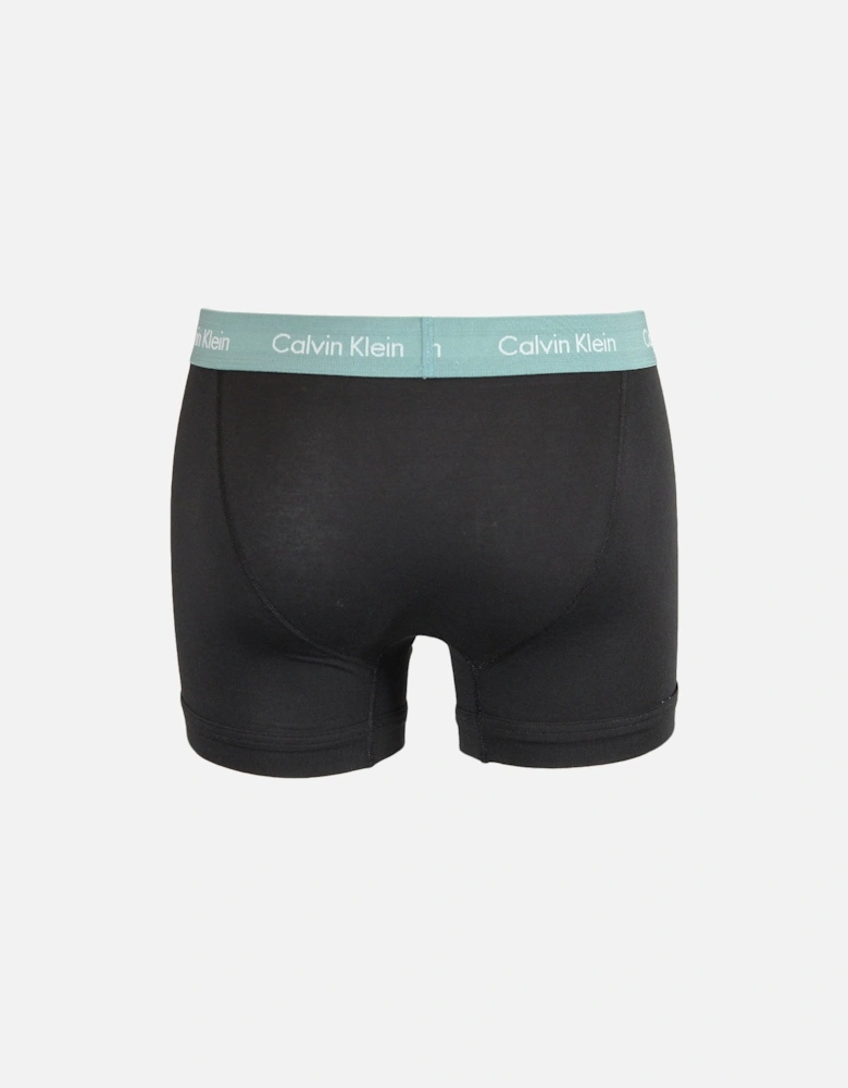 3-Pack Cotton Stretch Boxer Trunks, Black