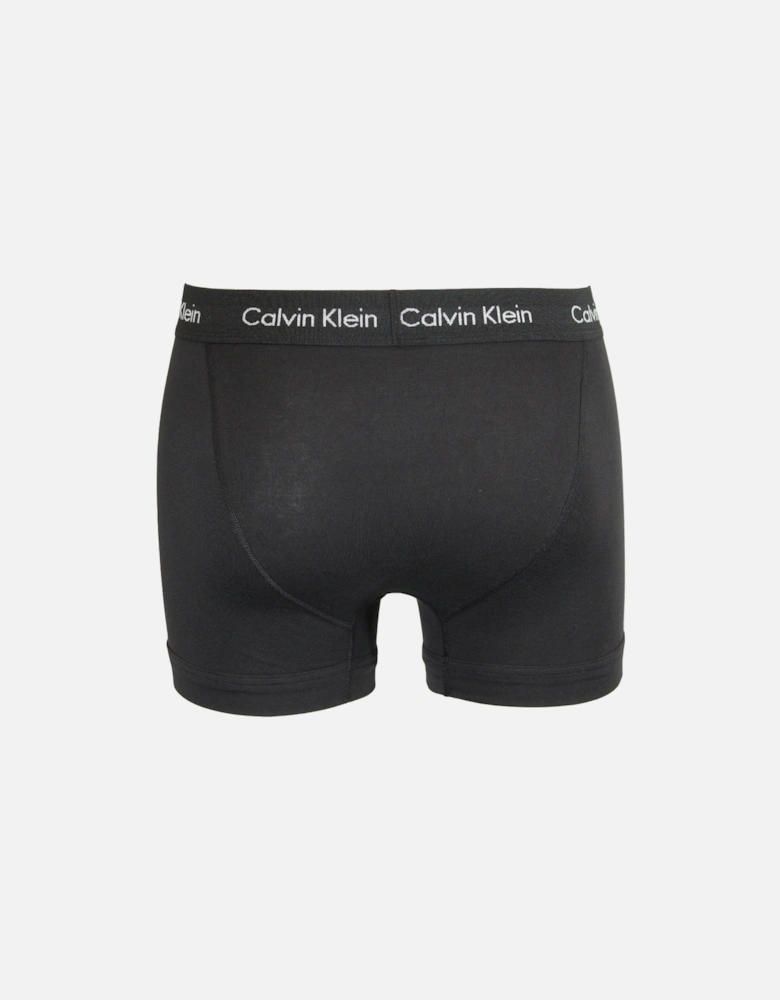 3-Pack Cotton Stretch Boxer Trunks, Black