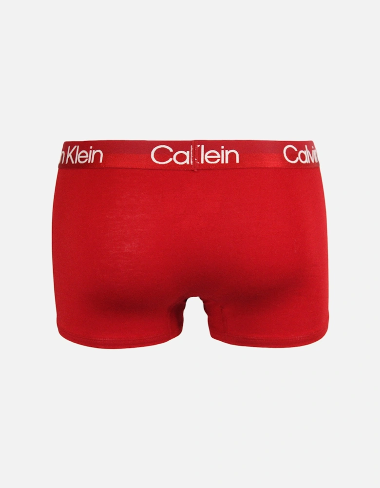 3-Pack Modern Structure Boxer Trunks, Blue/Grey/Red