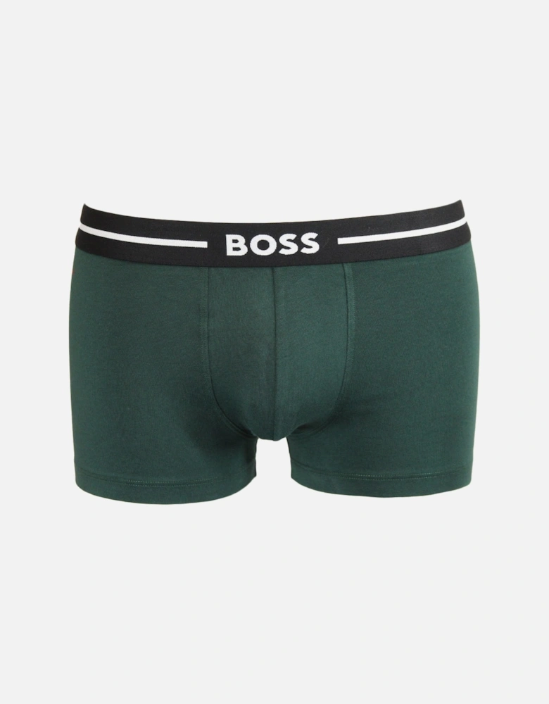 3-Pack Bold Boxer Trunks, Black/Red/Green