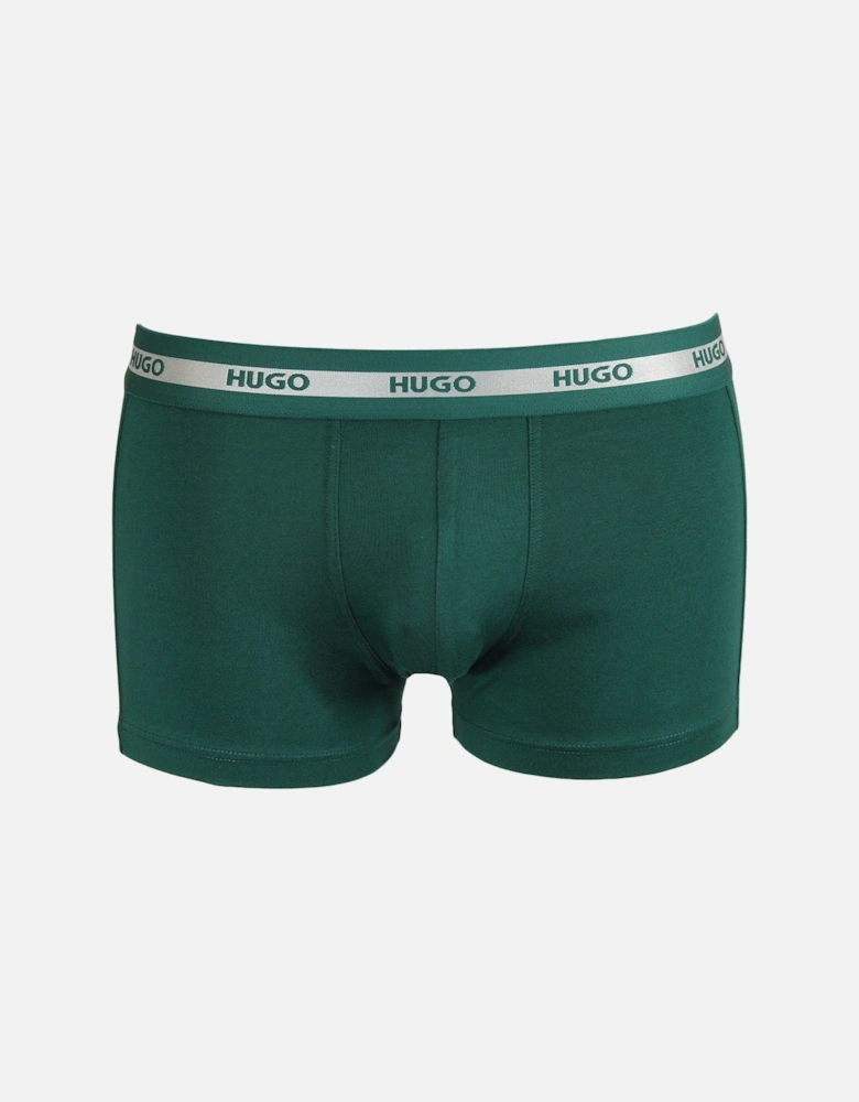 3-Pack Boxer Trunks, Black/Green/Navy